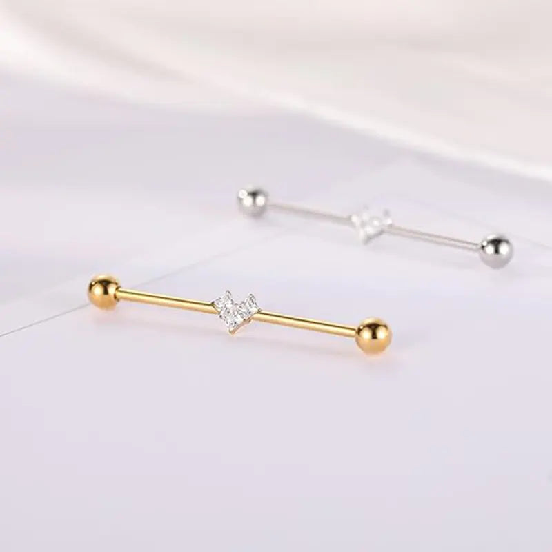 316L Love White Zircon Gold Industrial Rod 1.6*38*(5*5)