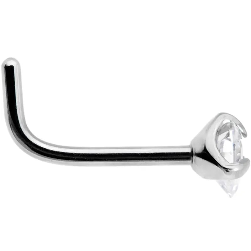 20G Heart Shimmer Titanium Nose Stud