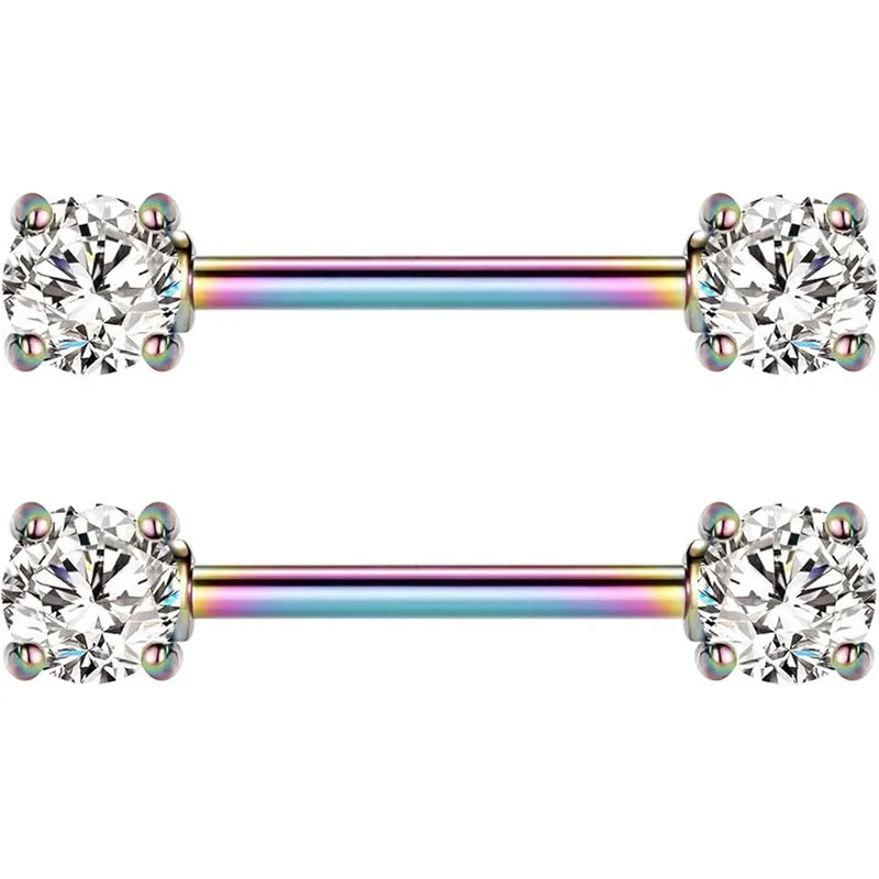1.6*14/16 Colorful+White Round Zircon Barbell