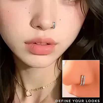 Double Row CZ Nose Studs