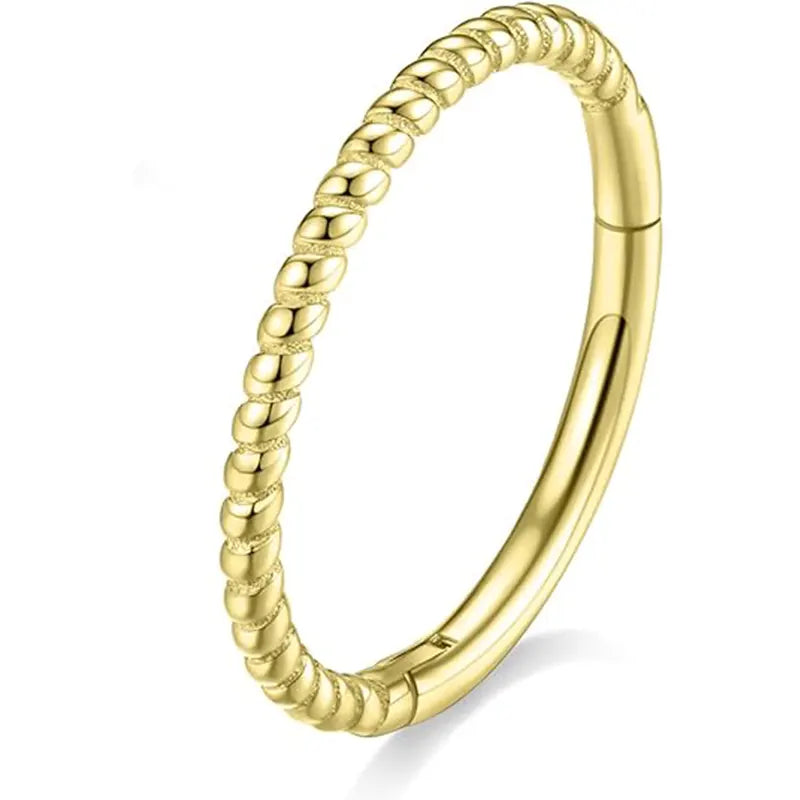 14K Pure Gold Twisted Open Ring 1.2*8/10