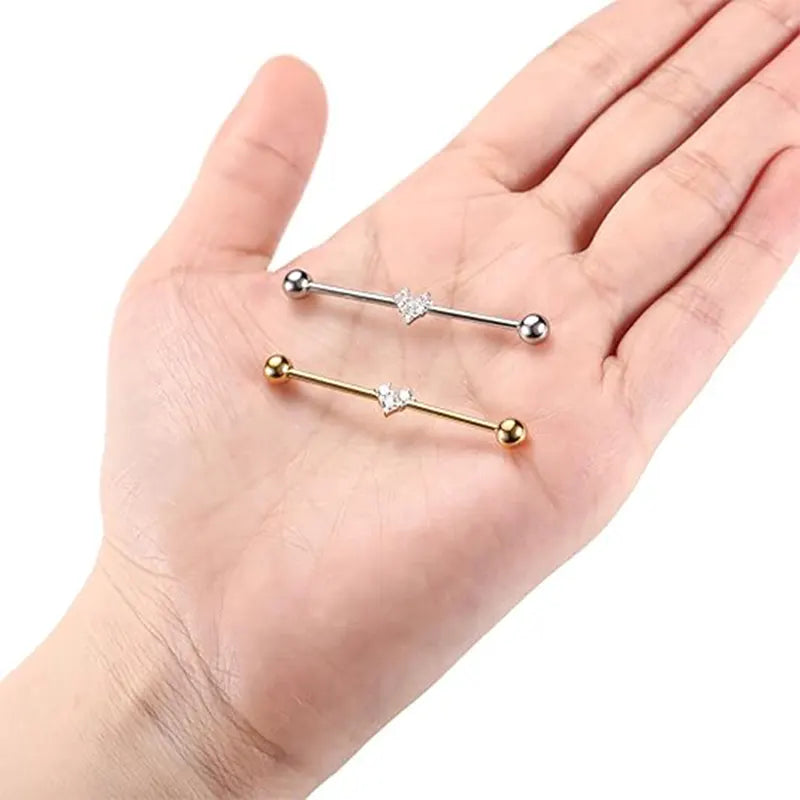 316L Love White Zircon Gold Industrial Rod 1.6*38*(5*5)