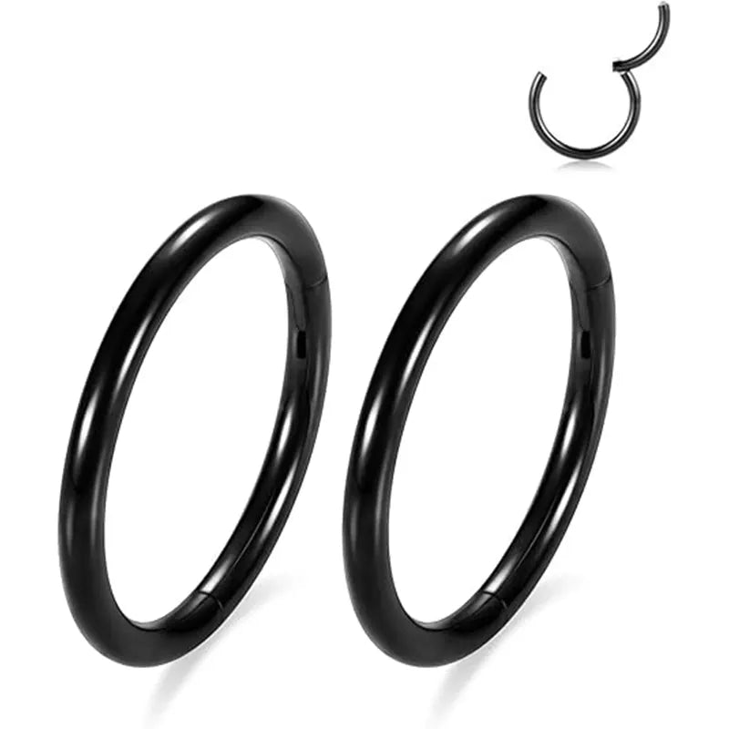Black Hinged Medical Steel Nasal Septal Ring