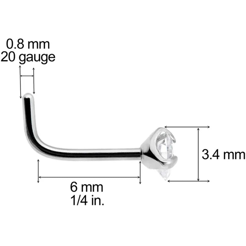 20G Heart Shimmer Titanium Nose Stud