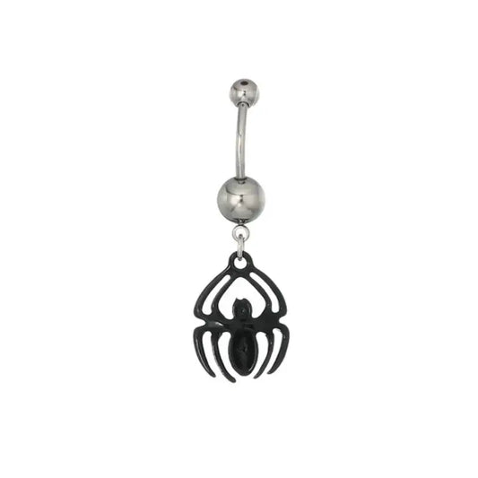 Man 316L Surgical Steel With Red Cz Dangle Charm Navel Rings