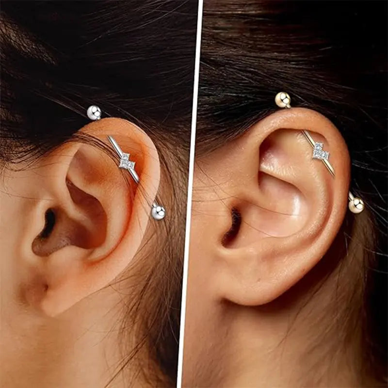 316L Love White Zircon Gold Industrial Rod 1.6*38*(5*5)