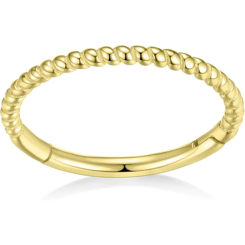 14K Pure Gold Twisted Open Ring 1.2*8/10