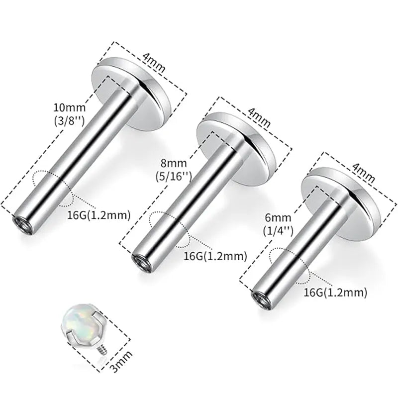 G23/3mm Opal Head+1.2*6/8/10/Base/Silver