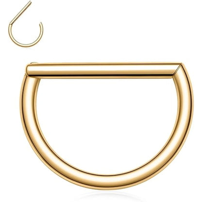 Gold Half-Moon Clicker Ring