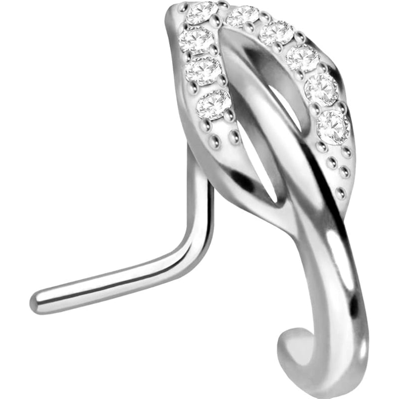 Crystal Leaf Nose Stud