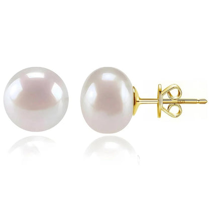 S925 Sterling Silver Freshwater Pearl Stud Earrings for Women