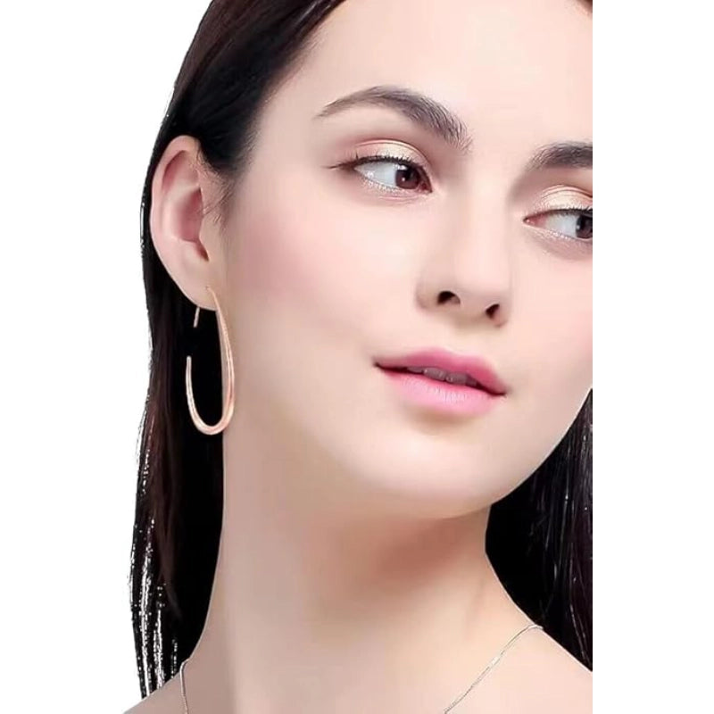 Oval gold earrings