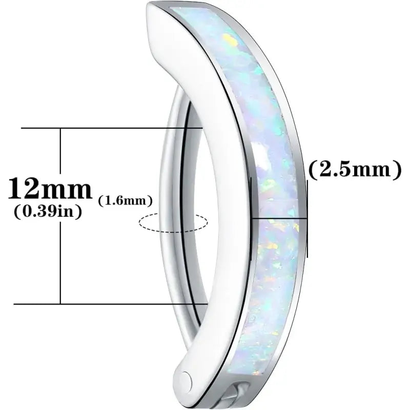 Titanium Belly Clicker 10/12mm Reverse Curved Hoop 02