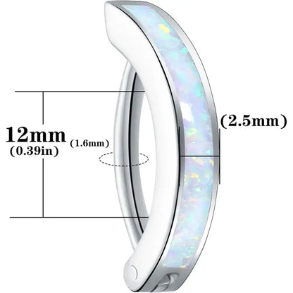 Titanium Belly Clicker 10/12mm Reverse Curved Hoop 02
