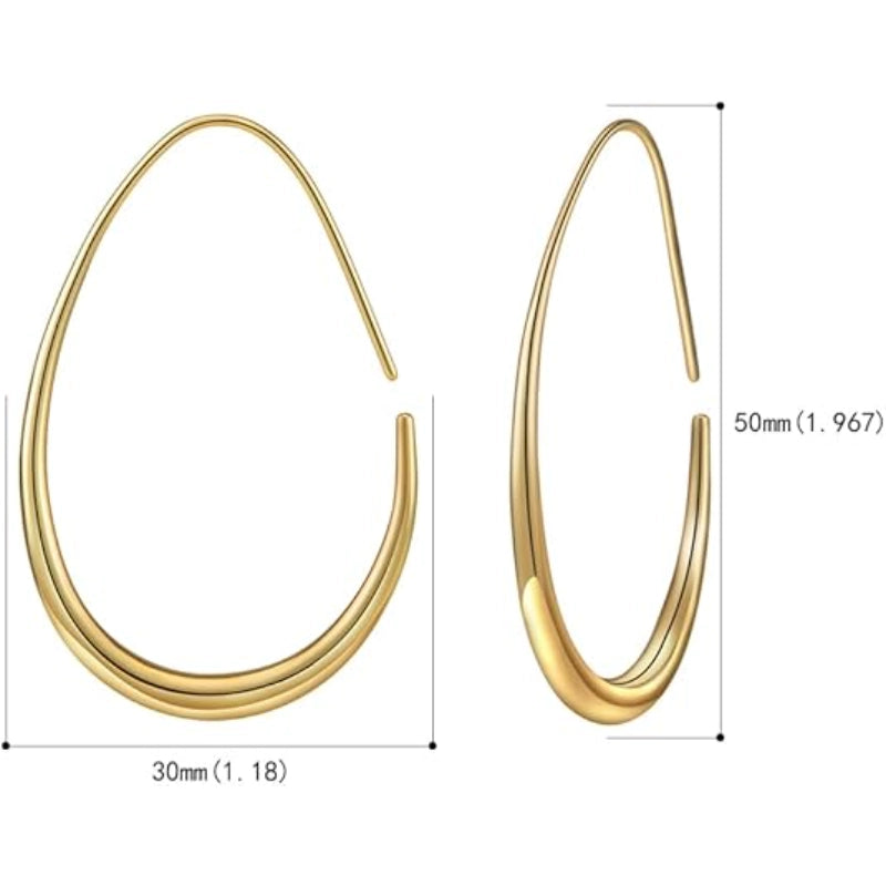 Oval gold earrings