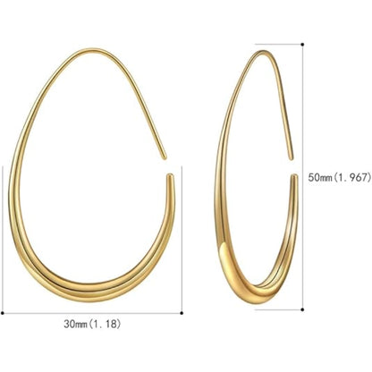 Oval gold earrings