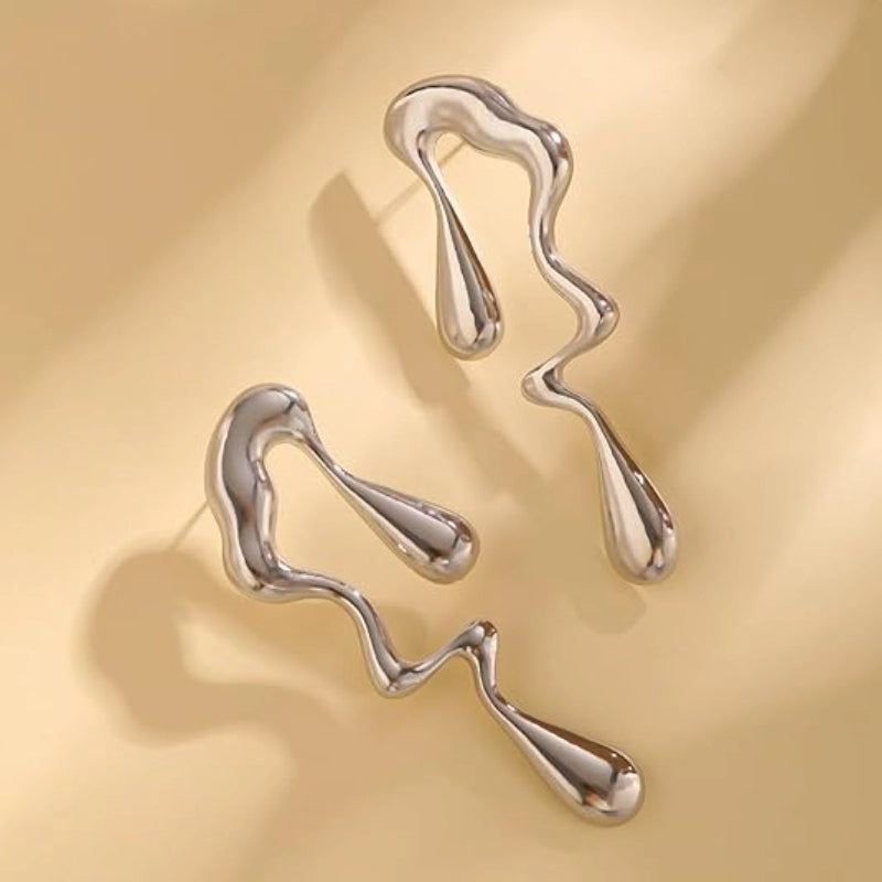 teardrop-shaped earrings