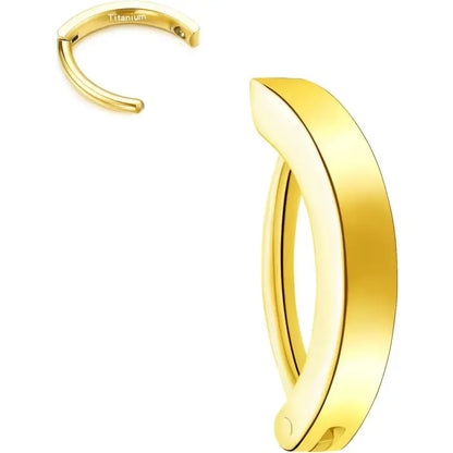 Titanium Belly Clicker 10/12mm Reverse Curved Hoop