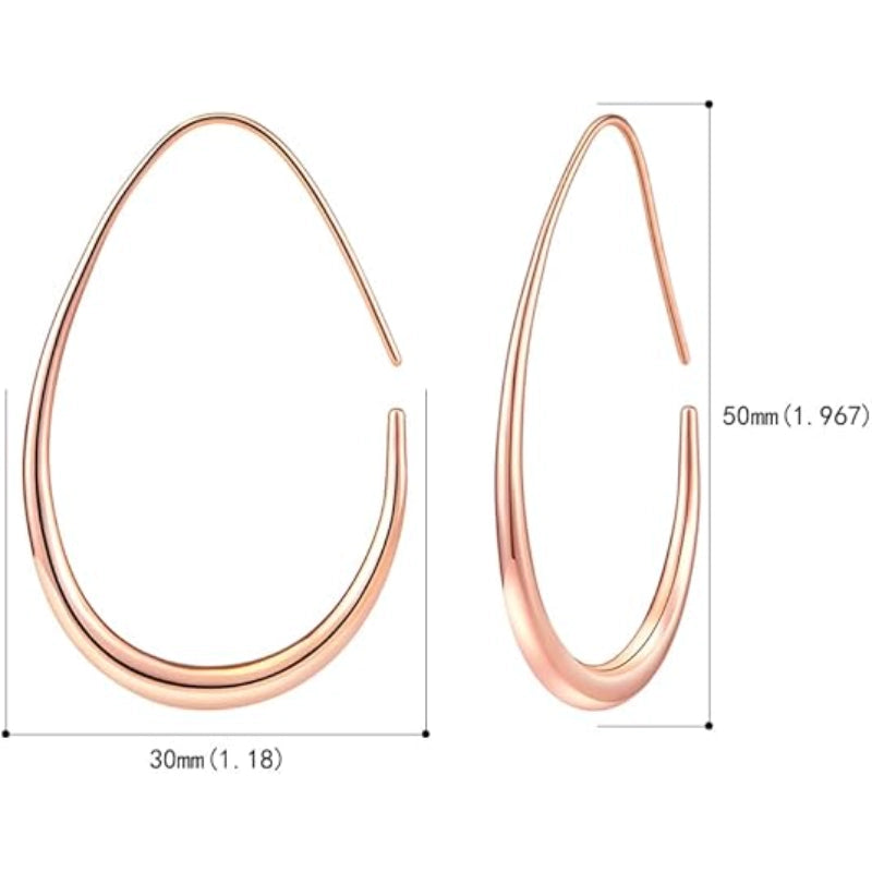 Oval gold earrings