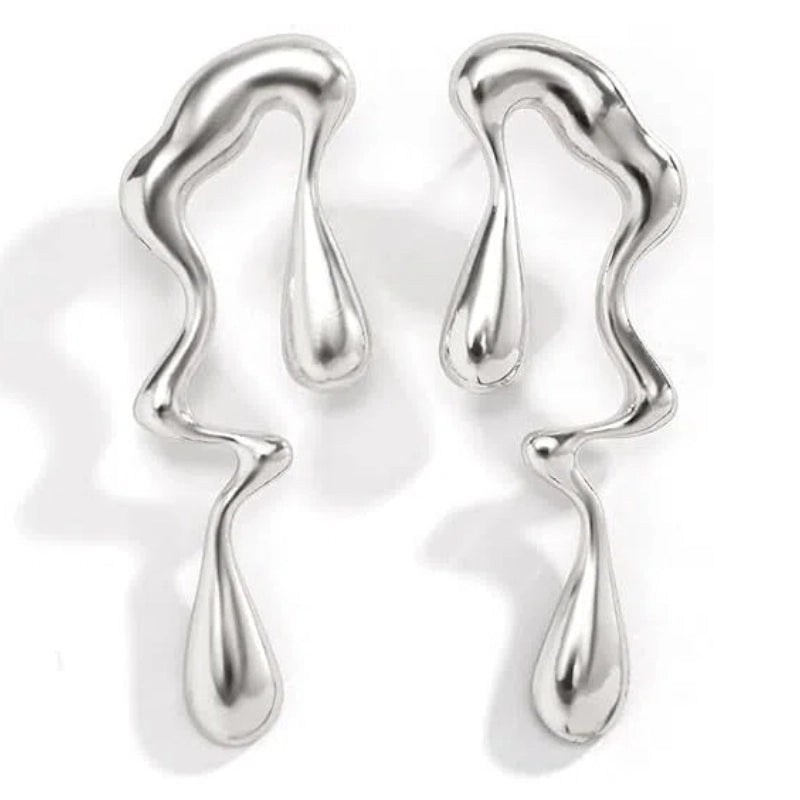 teardrop-shaped earrings