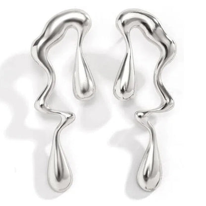 teardrop-shaped earrings