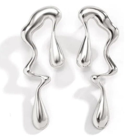 teardrop-shaped earrings