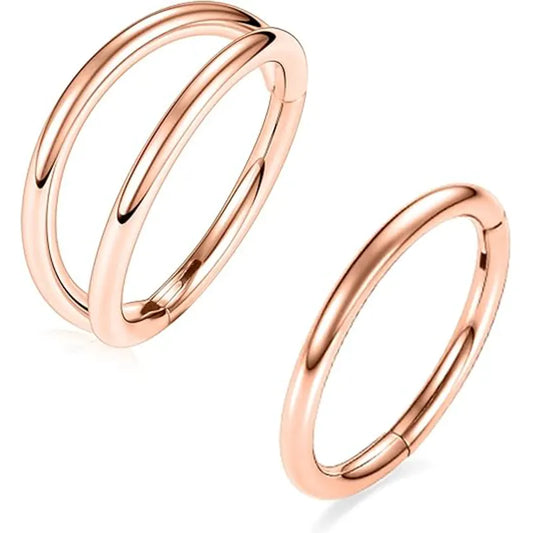 Rose Gold Hoop Earring Set