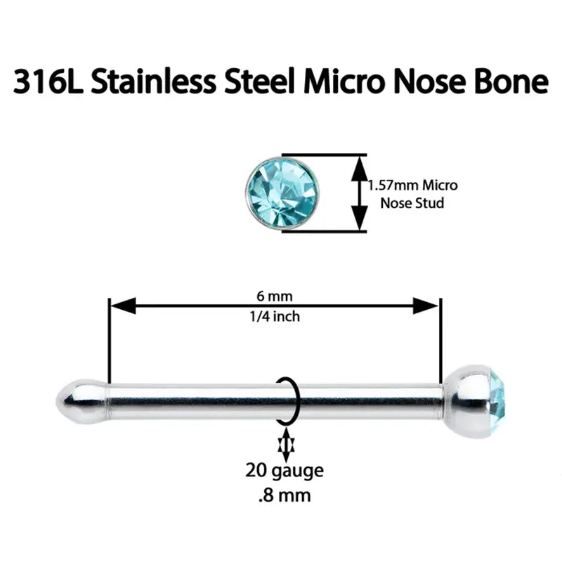 Aqua Glow Micro Nose Stud