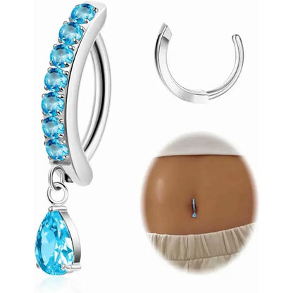 Hypoallergenic 14G Titanium Belly Button Clicker Ring