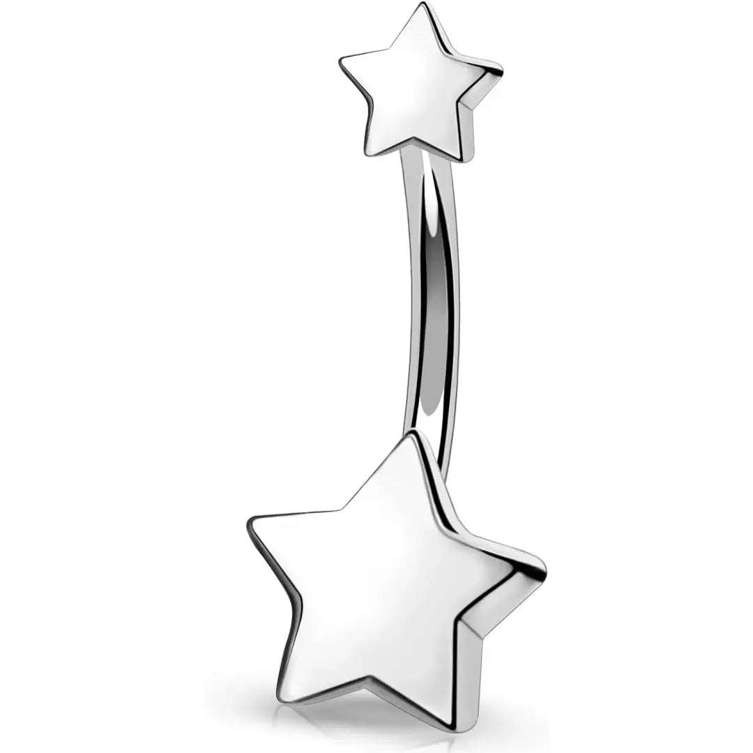 23G pure titanium belly button ring simple star design