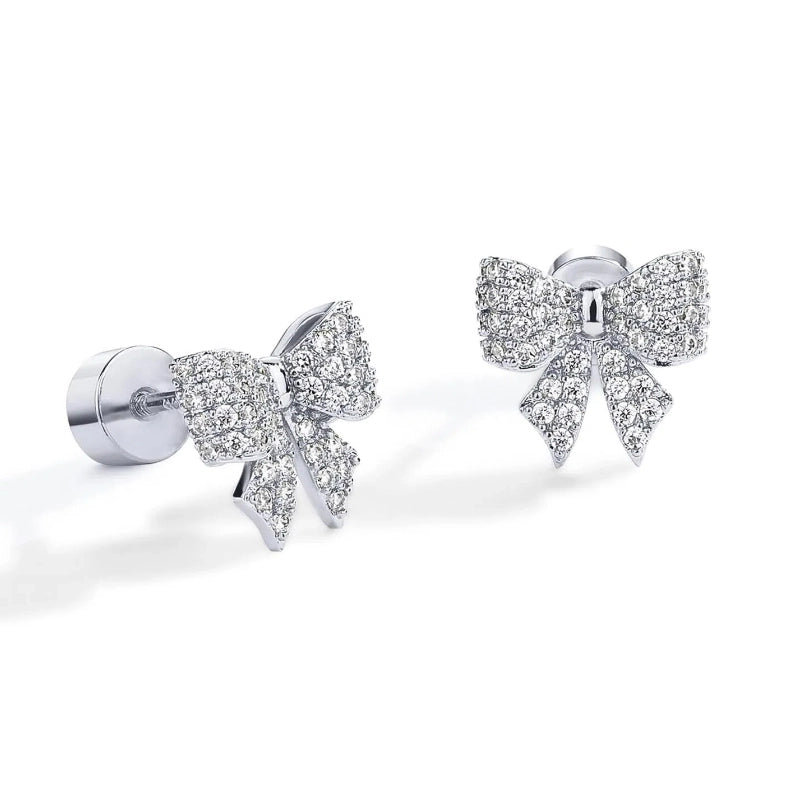 Flat Back Bow Earrings