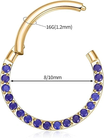 Gold Lapis Lazuli Septum Clicker