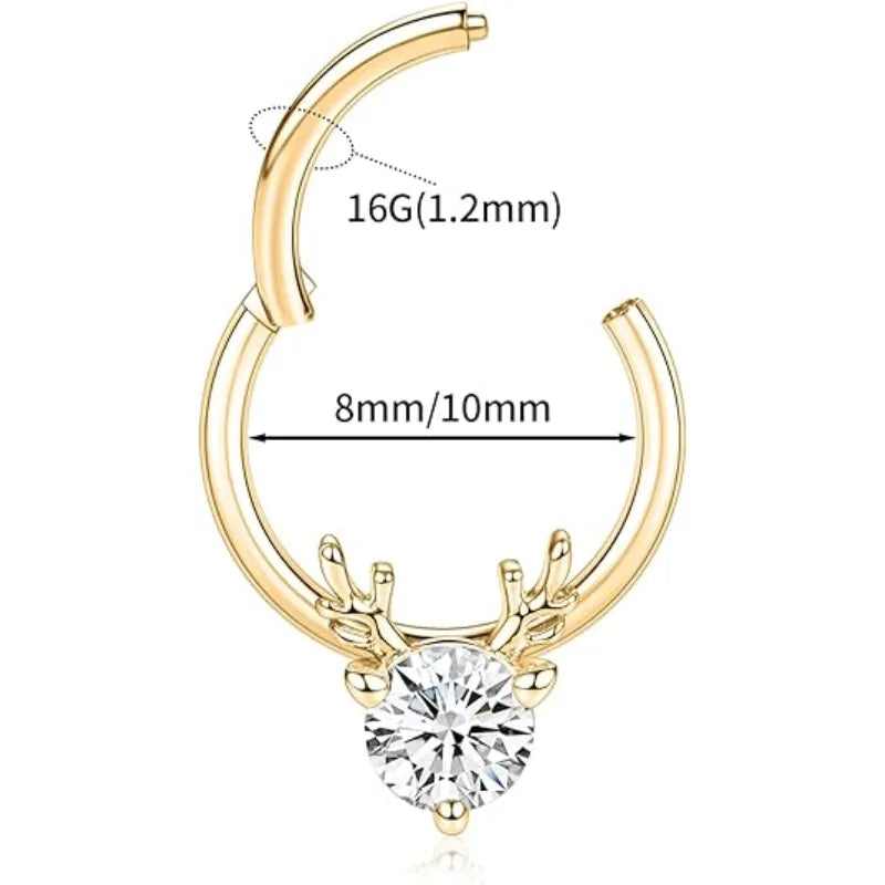Elk Shape Septum Ring Clicker