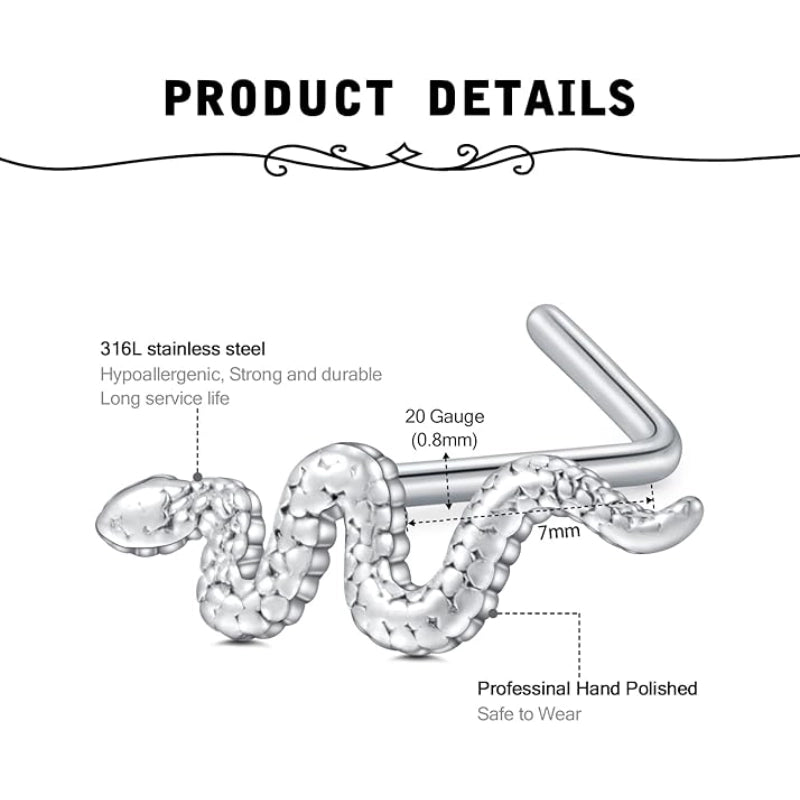 Snake-shaped nose stud