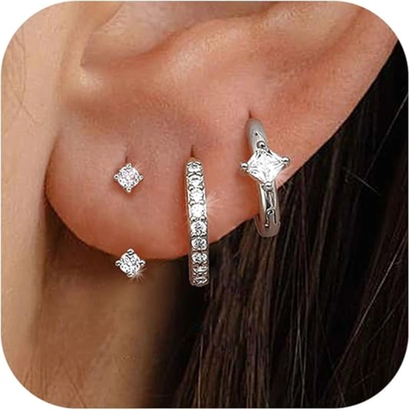 Silver Earrings Set