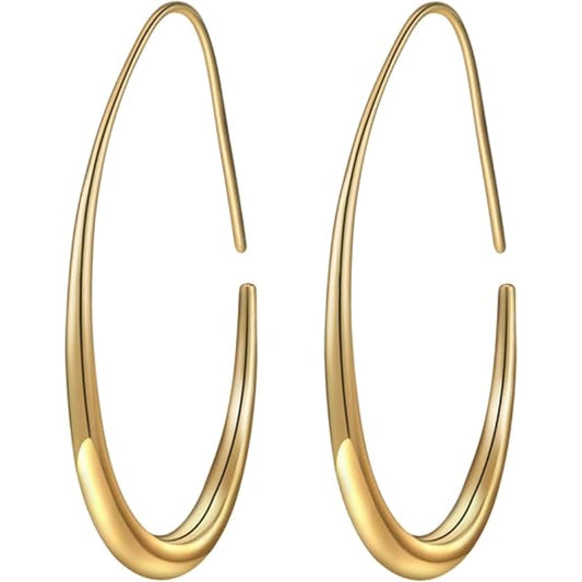 Oval gold earrings