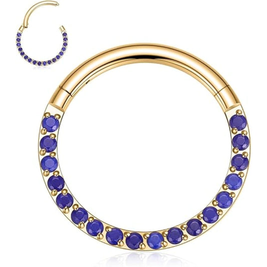 Gold Lapis Lazuli Septum Clicker