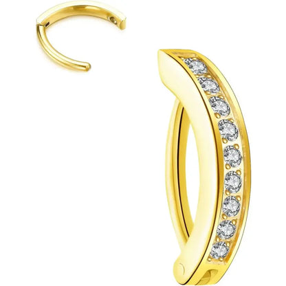 Titanium Belly Clicker 10/12mm Reverse Curved Hoop