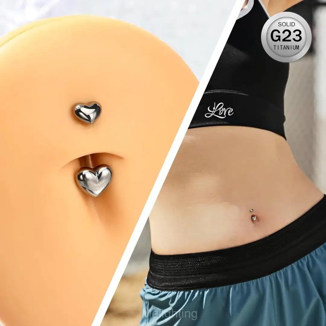 Model wearing heart pierced jewelry