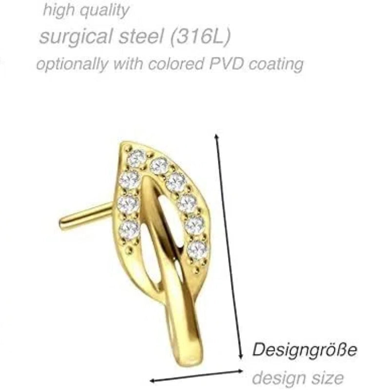 Crystal Leaf Nose Stud