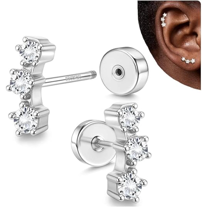 CZ Flat Back Earrings