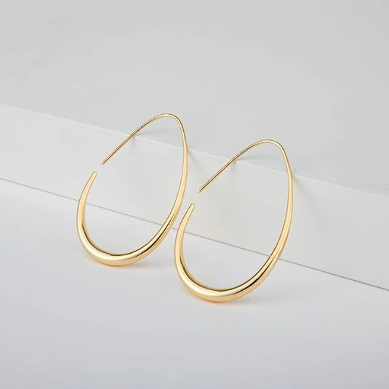 Oval gold earrings