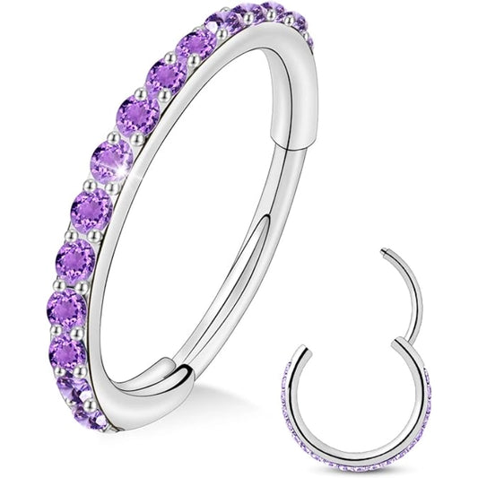 Purple CZ Nose Ring
