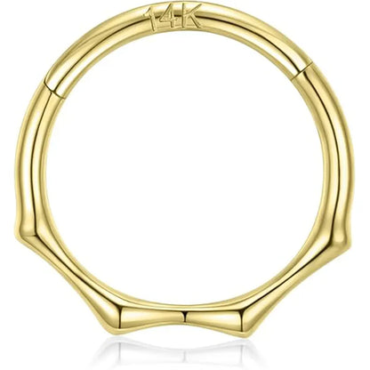 14K Pure Gold Bamboo Joint Ring 1.2*8