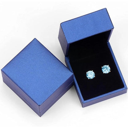 Blue CZ Stud Earrings