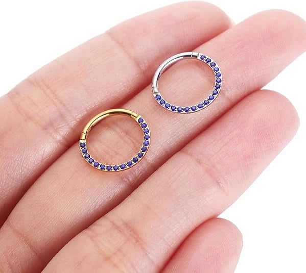 Gold Lapis Lazuli Septum Clicker