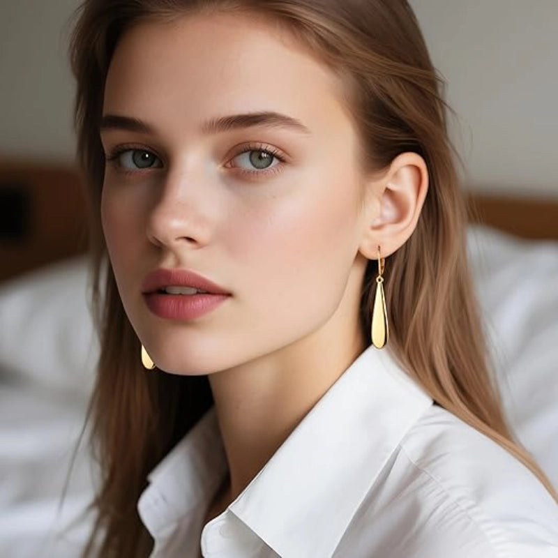 Long Teardrop Dangle Earrings