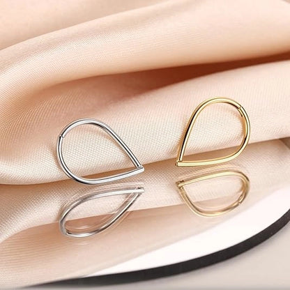 Gold Teardrop Seamless Clicker Ring 