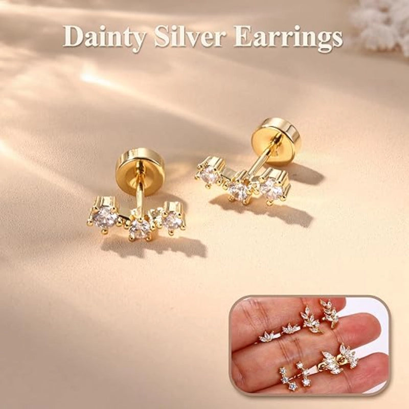 CZ Flat Back Earrings