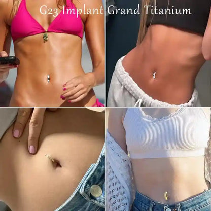 Titanium Belly Clicker 10/12mm Reverse Curved Hoop